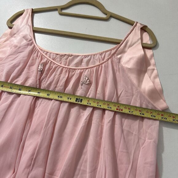 Vintage Nightgown Claire Sandra Lucie Ann Beverly Hills Pink Romantic Gown S - Picture 7 of 9